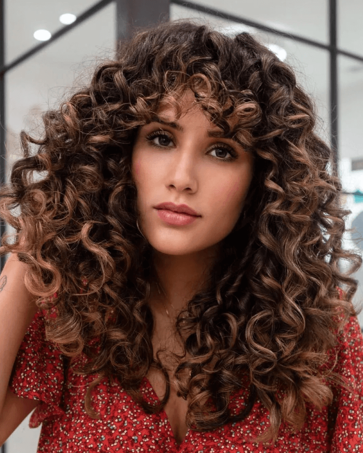 Curly Side-Swept Bangs