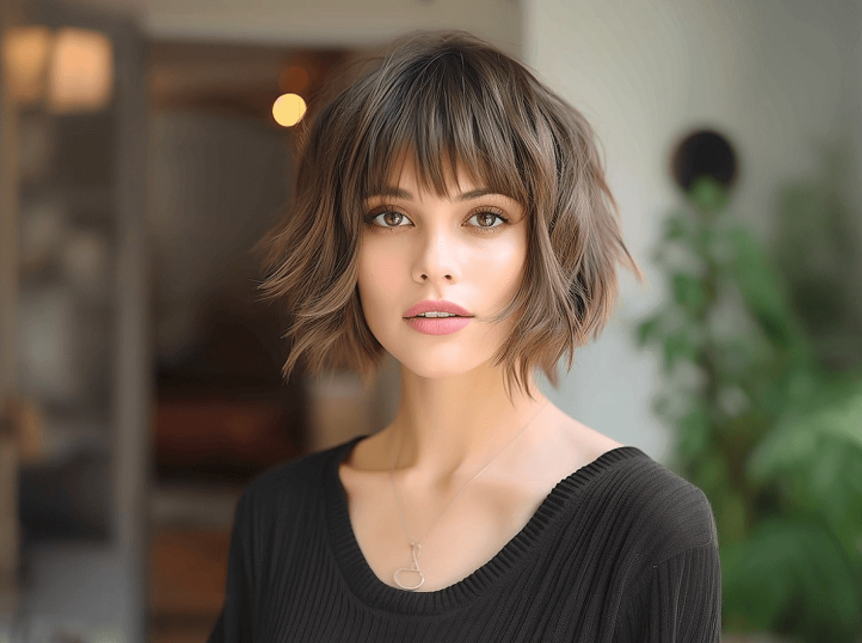 Short, Choppy Side-Swept Bangs