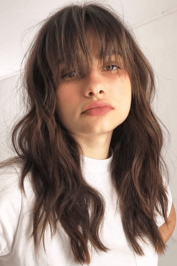 Soft and Wispy Side-Swept Bangs