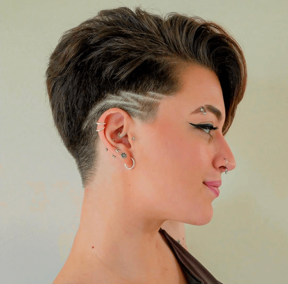 Undercut with Side-Swept Bangs