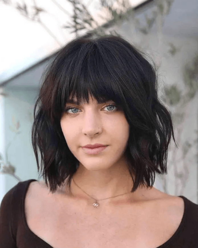 Layered Inverted Bob with Wispy Bangs