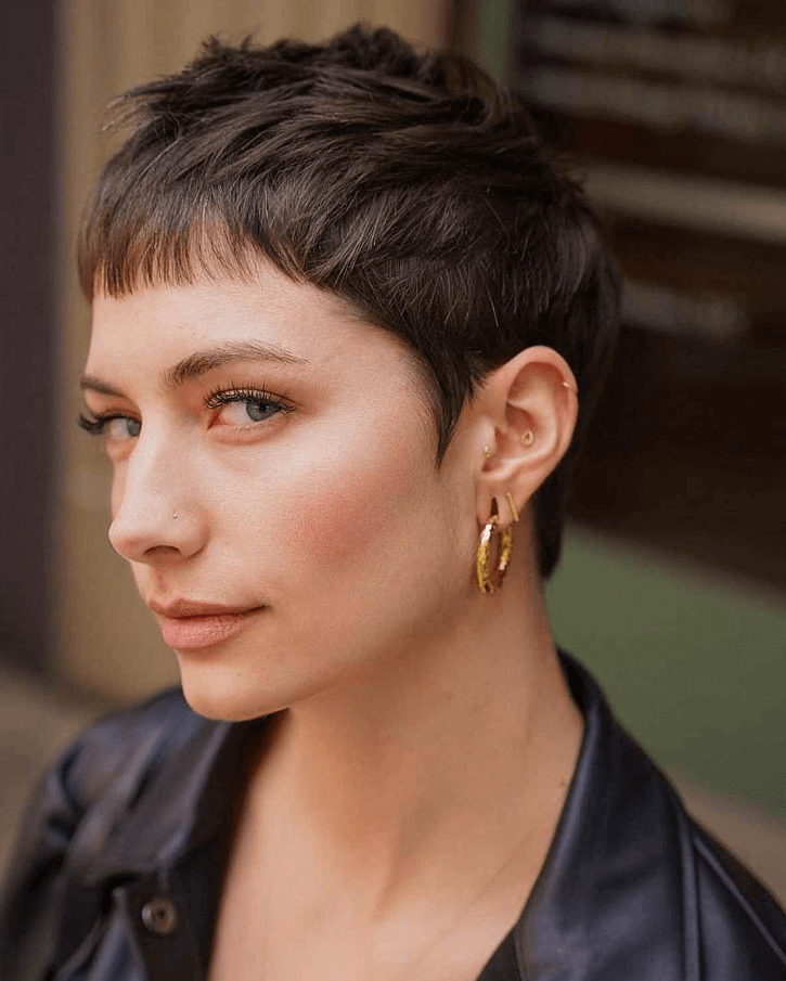 Pixie Cut with Side-Swept Bangs