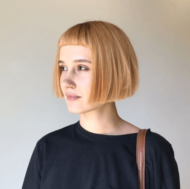 Short Inverted Bob with Baby Bangs